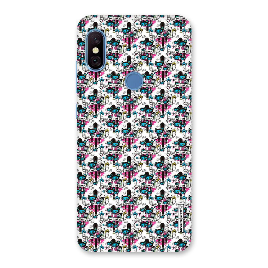 Blue Pink Pattern Back Case for Redmi Note 6 Pro
