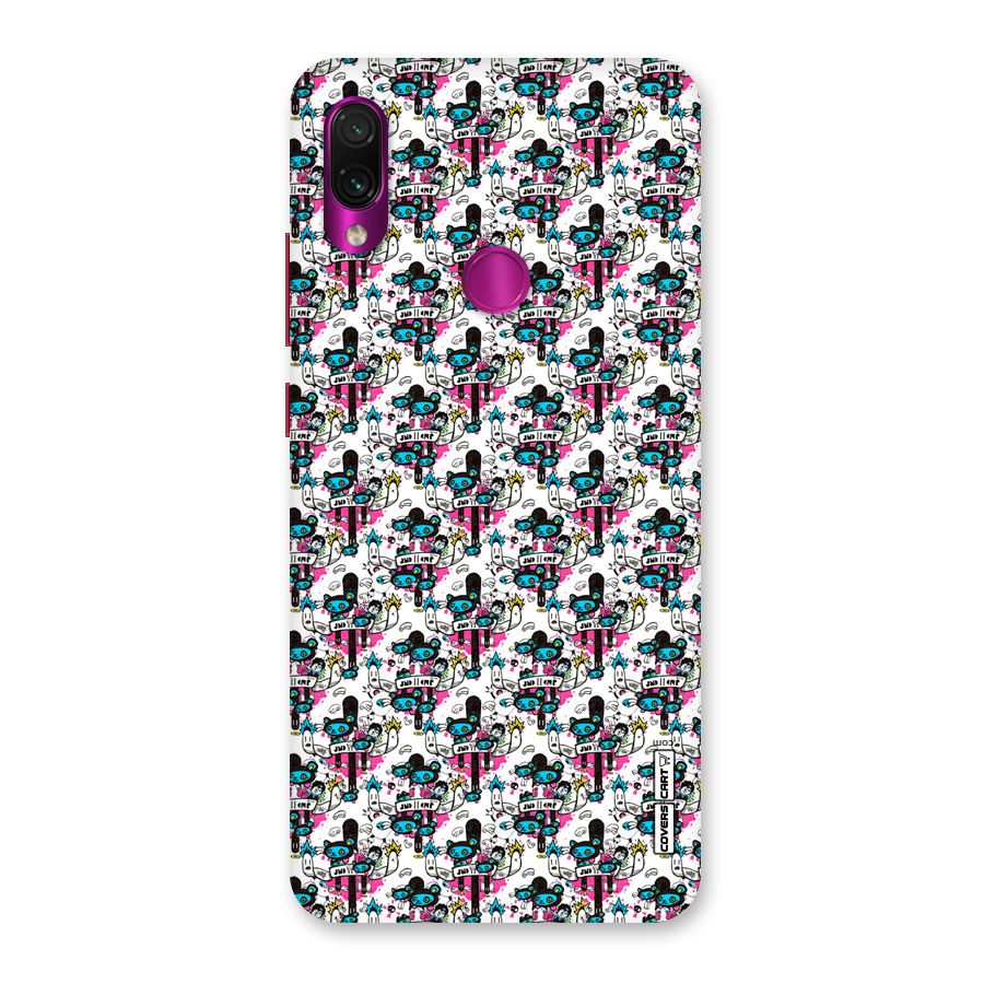 Blue Pink Pattern Back Case for Redmi Note 7 Pro