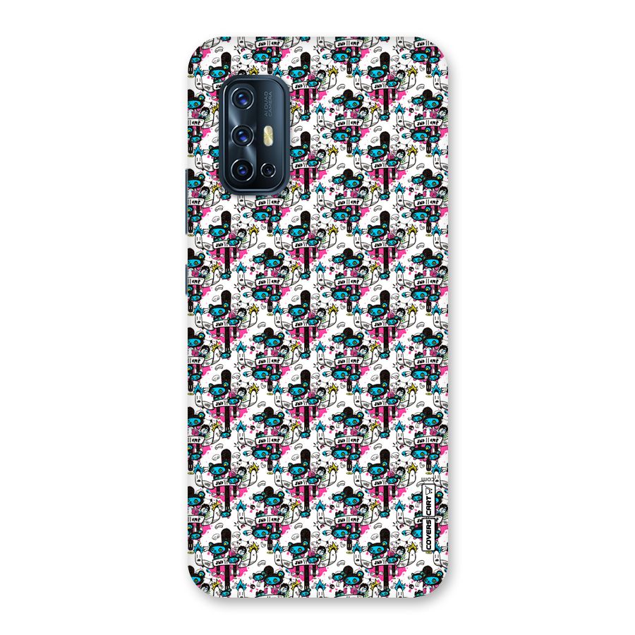 Blue Pink Pattern Back Case for Vivo V17