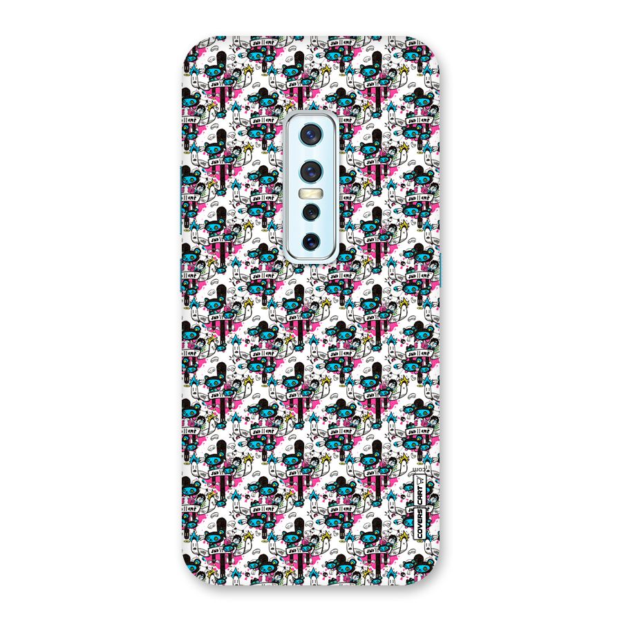 Blue Pink Pattern Back Case for Vivo V17 Pro
