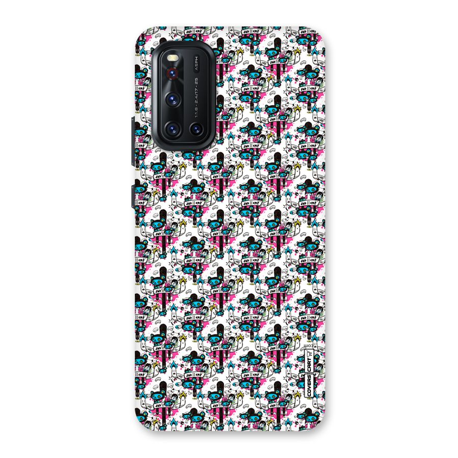 Blue Pink Pattern Back Case for Vivo V19