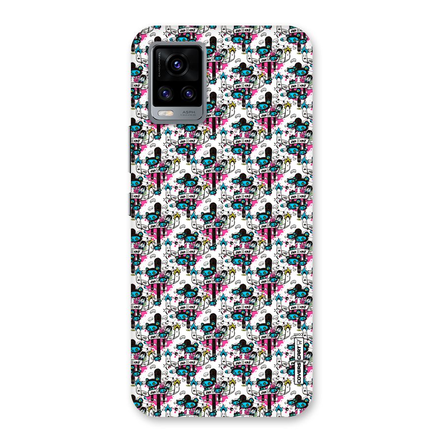 Blue Pink Pattern Back Case for Vivo V20