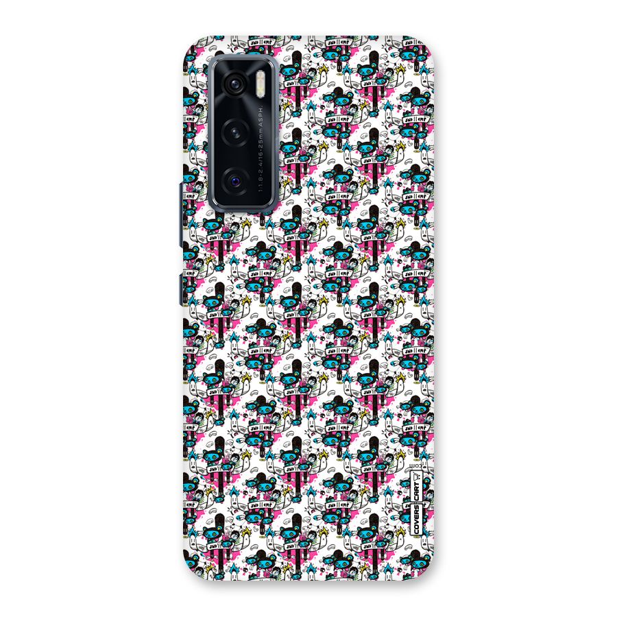 Blue Pink Pattern Back Case for Vivo V20 SE