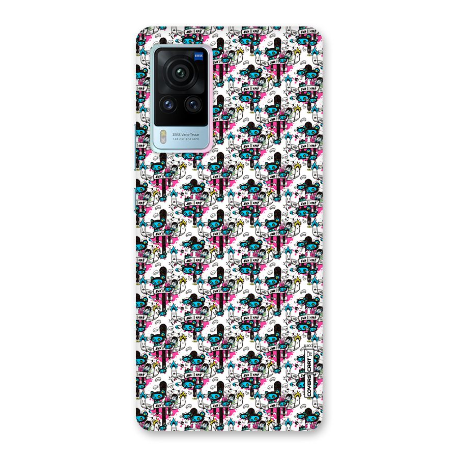 Blue Pink Pattern Back Case for Vivo X60 Pro