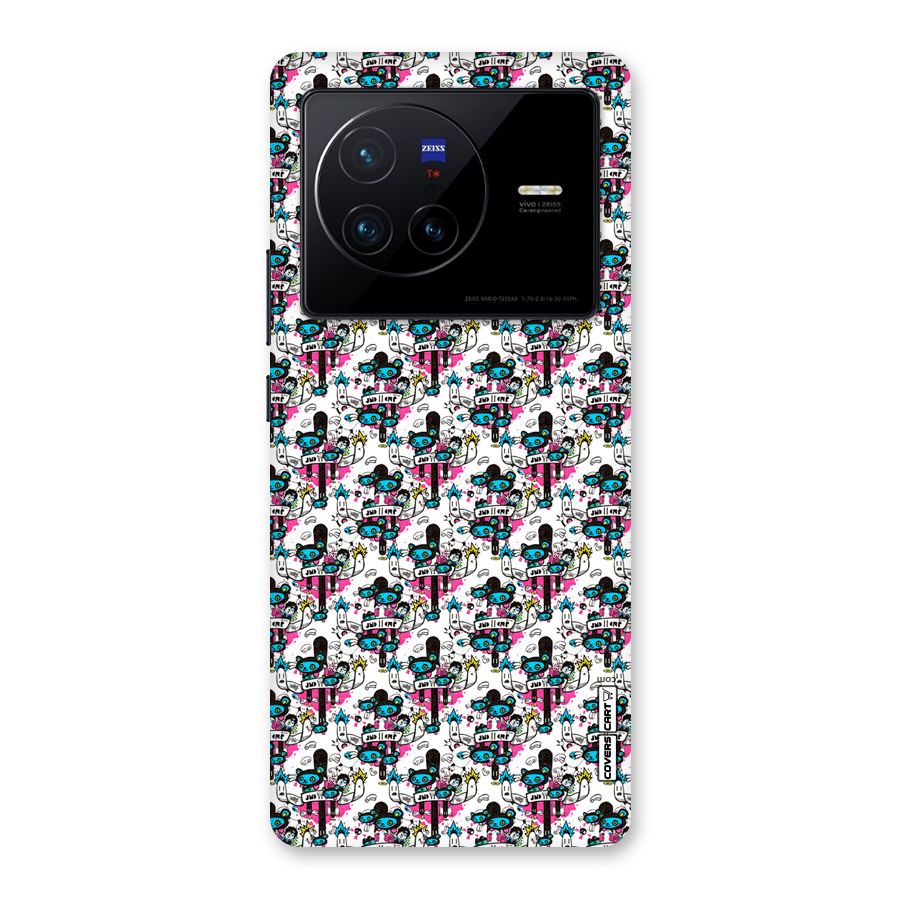 Blue Pink Pattern Back Case for Vivo X80