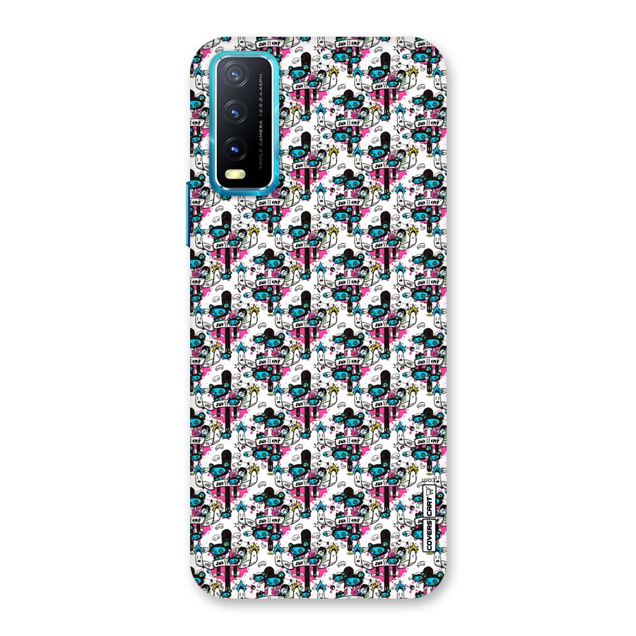 Blue Pink Pattern Back Case for Vivo Y20