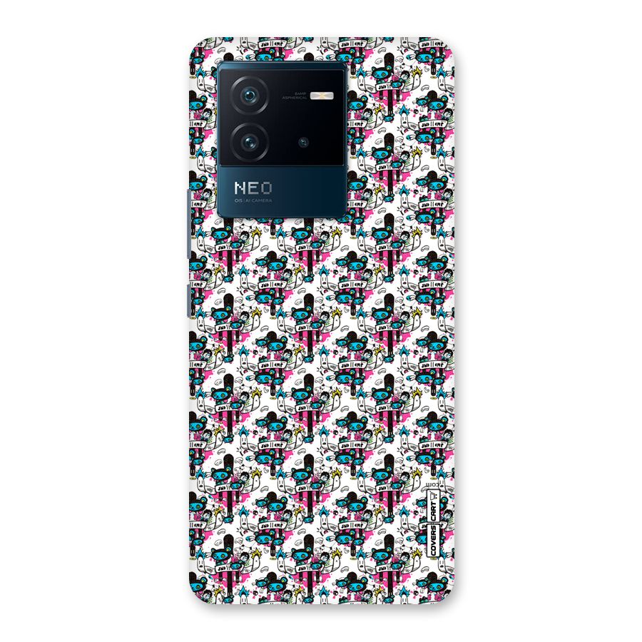 Blue Pink Pattern Back Case for Vivo iQOO Neo 6 5G