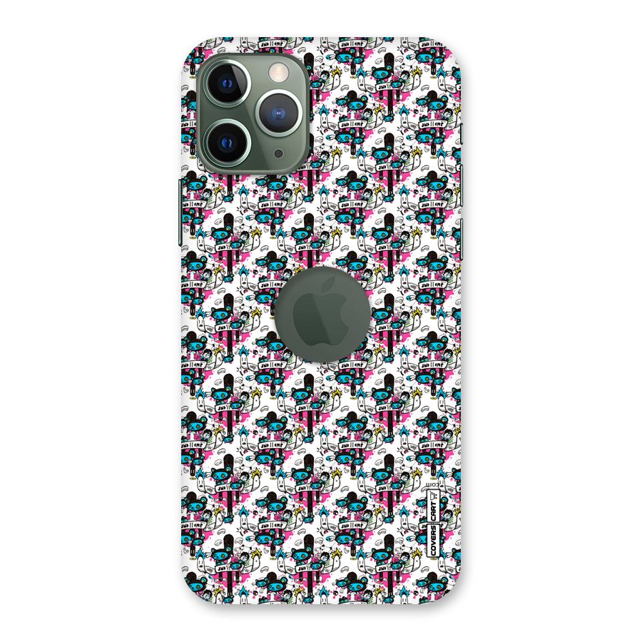Blue Pink Pattern Back Case for iPhone 11 Pro Logo  Cut