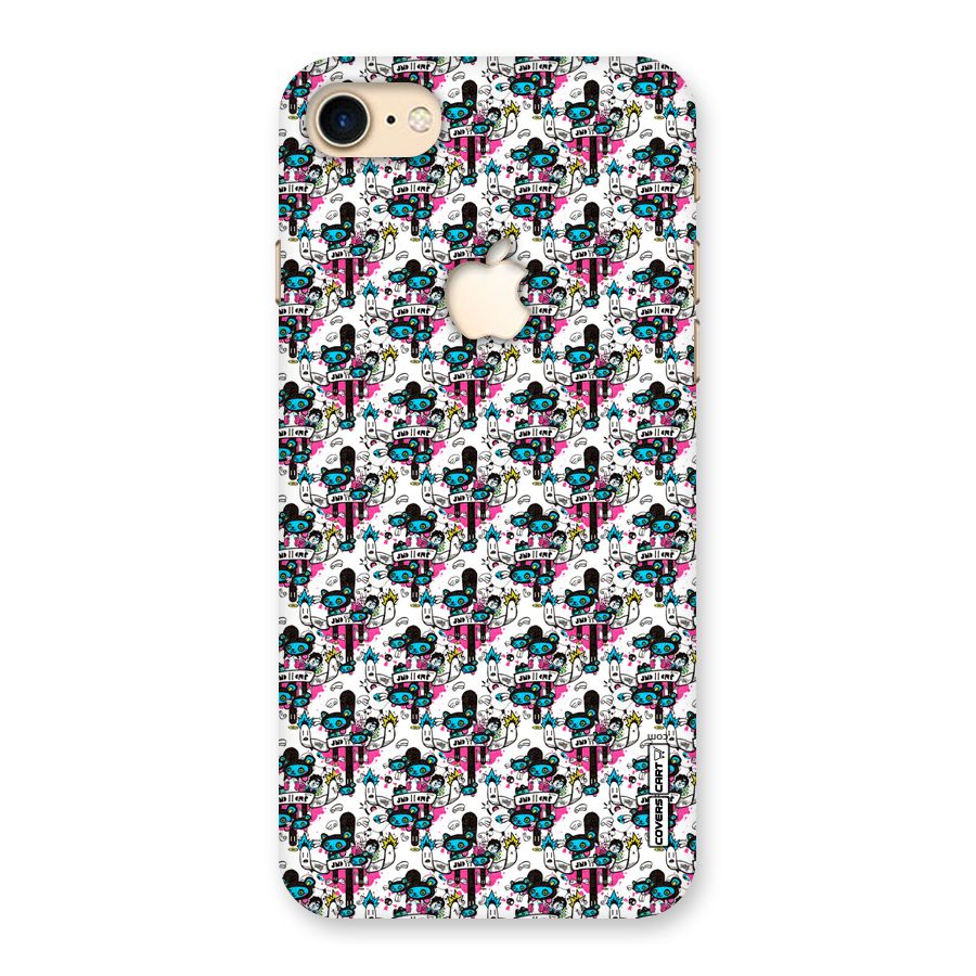 Blue Pink Pattern Back Case for iPhone 7 Apple Cut