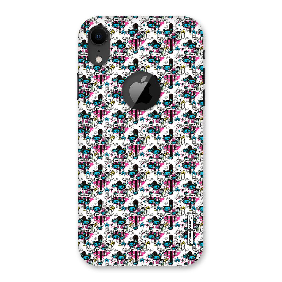 Blue Pink Pattern Back Case for iPhone XR Logo Cut