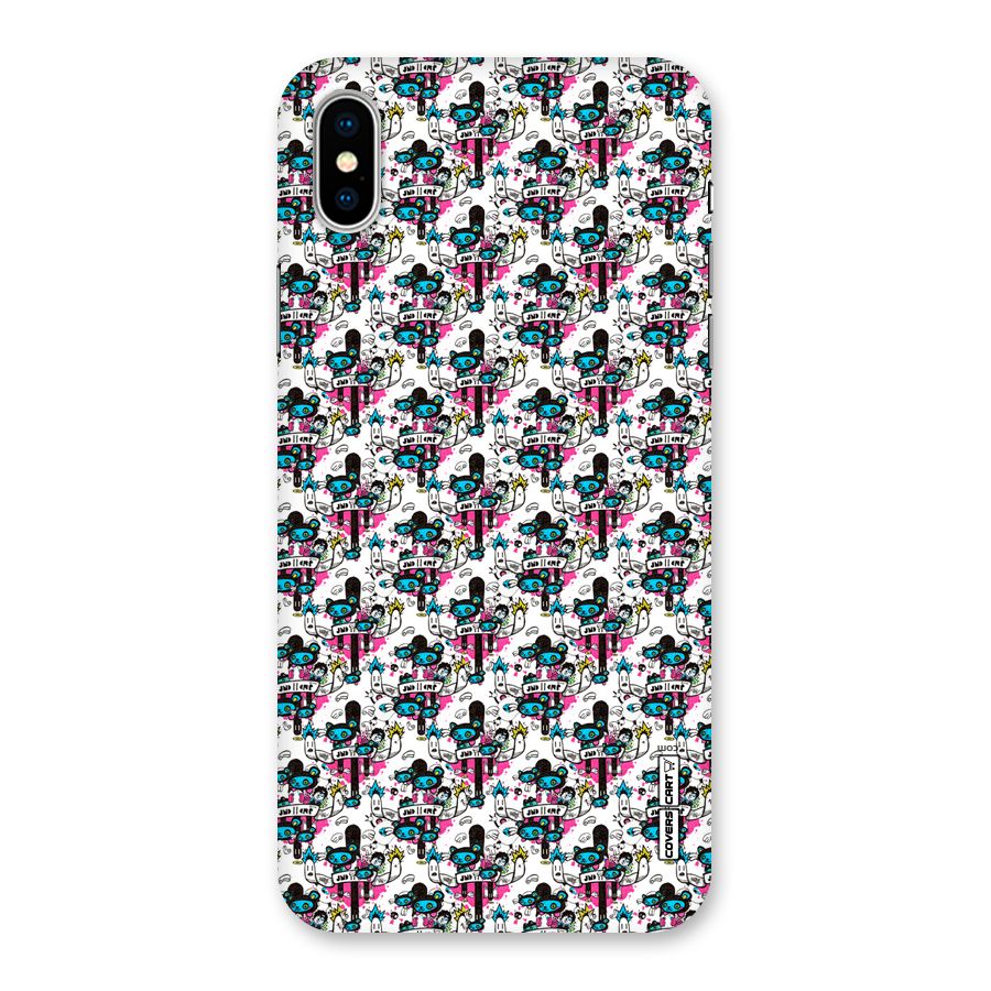 Blue Pink Pattern Back Case for iPhone XS