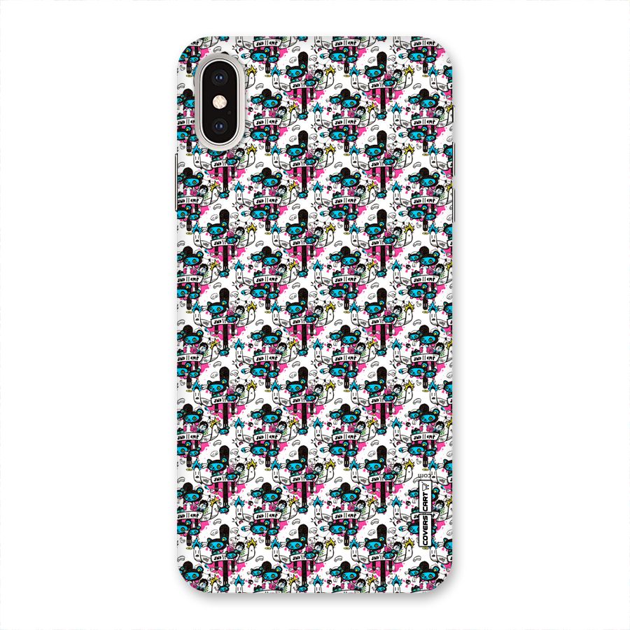 Blue Pink Pattern Back Case for iPhone XS Max