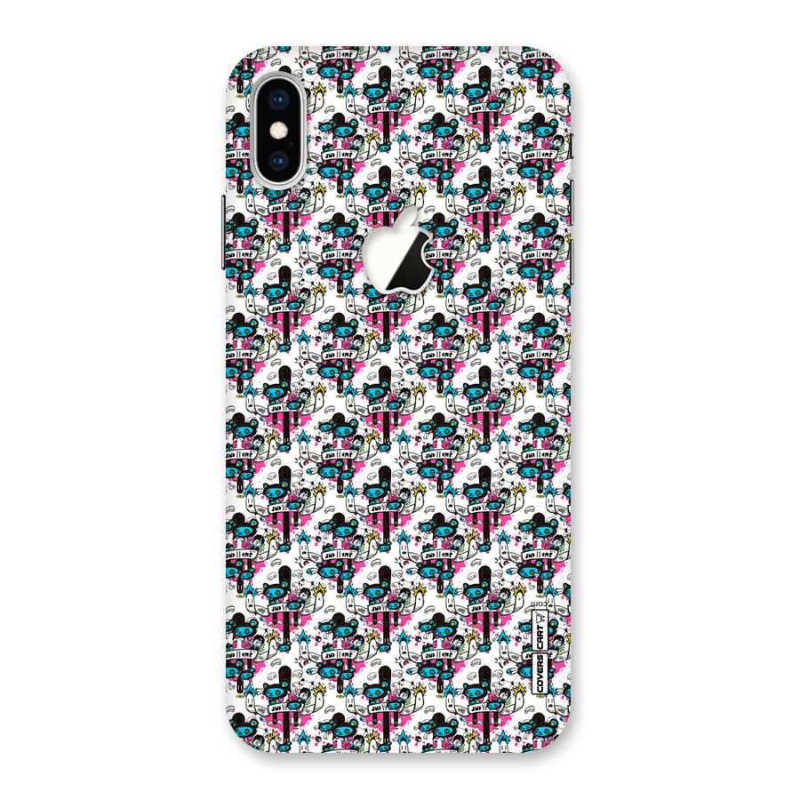 Blue Pink Pattern Back Case for iPhone XS Max Apple Cut