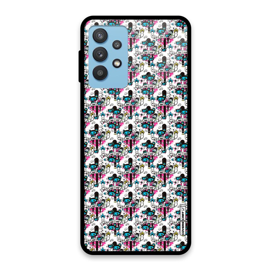 Blue Pink Pattern Glass Back Case for Galaxy M32 5G