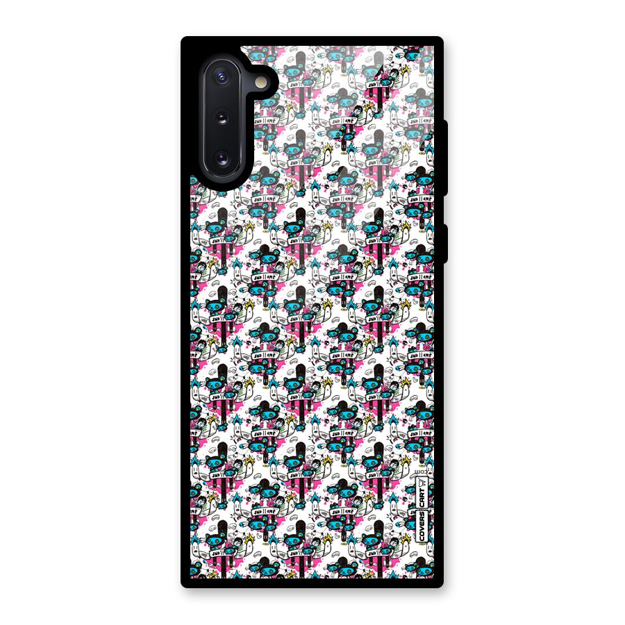 Blue Pink Pattern Glass Back Case for Galaxy Note 10