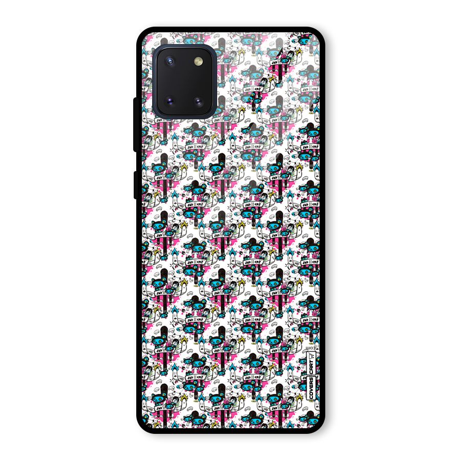 Blue Pink Pattern Glass Back Case for Galaxy Note 10 Lite