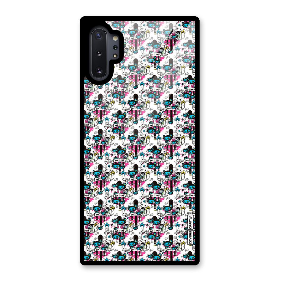 Blue Pink Pattern Glass Back Case for Galaxy Note 10 Plus