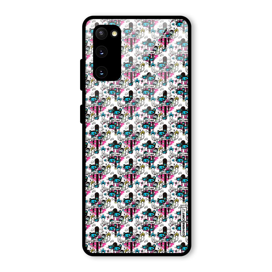 Blue Pink Pattern Glass Back Case for Galaxy S20 FE 5G
