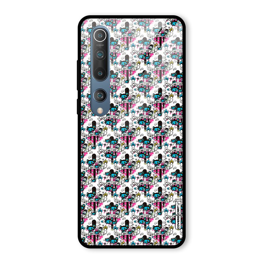 Blue Pink Pattern Glass Back Case for Mi 10