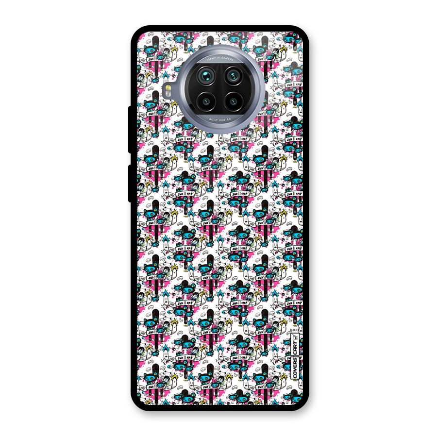 Blue Pink Pattern Glass Back Case for Mi 10i