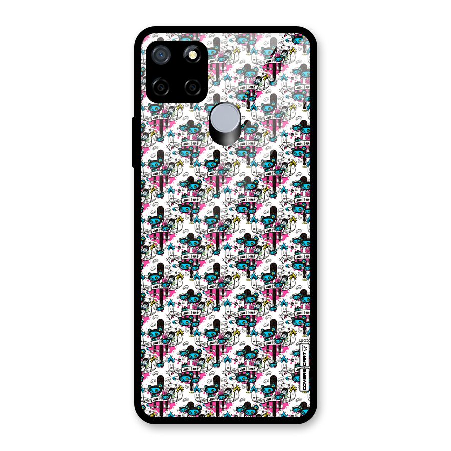 Blue Pink Pattern Glass Back Case for Realme C12