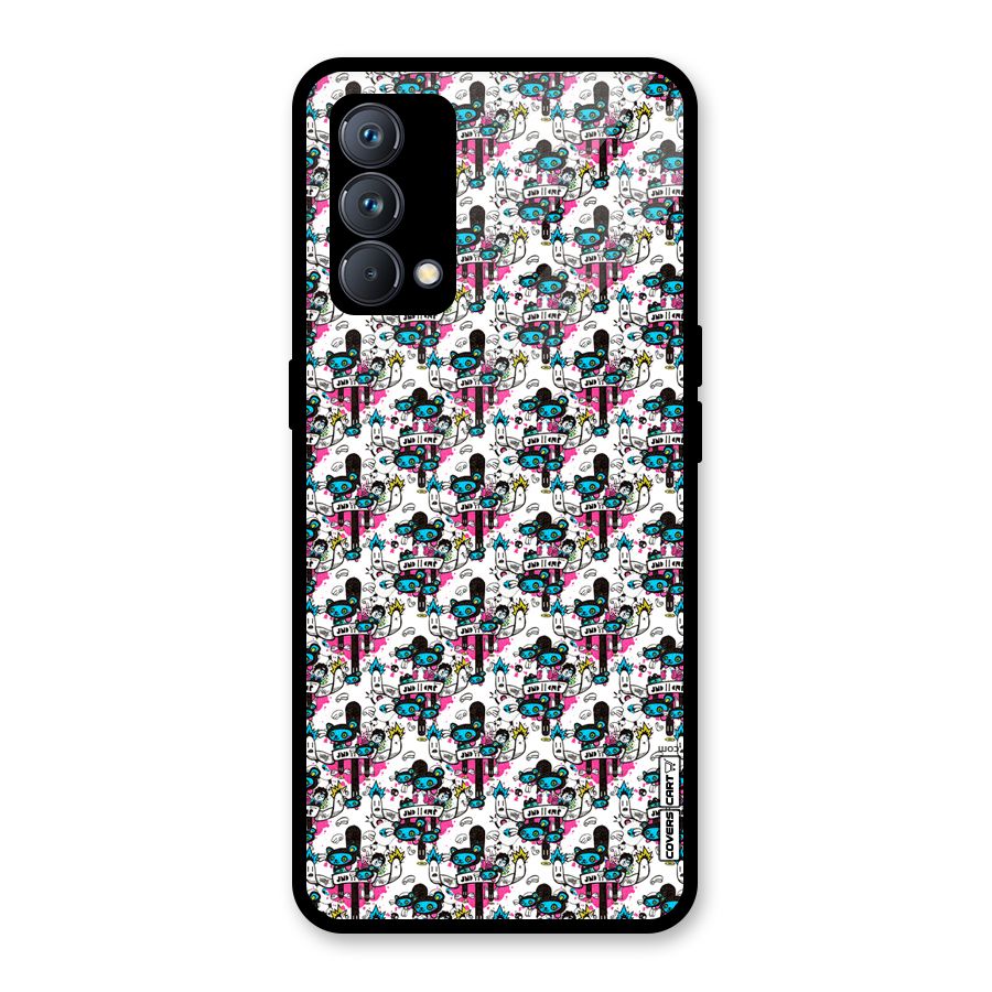 Blue Pink Pattern Glass Back Case for Realme GT Master Edition