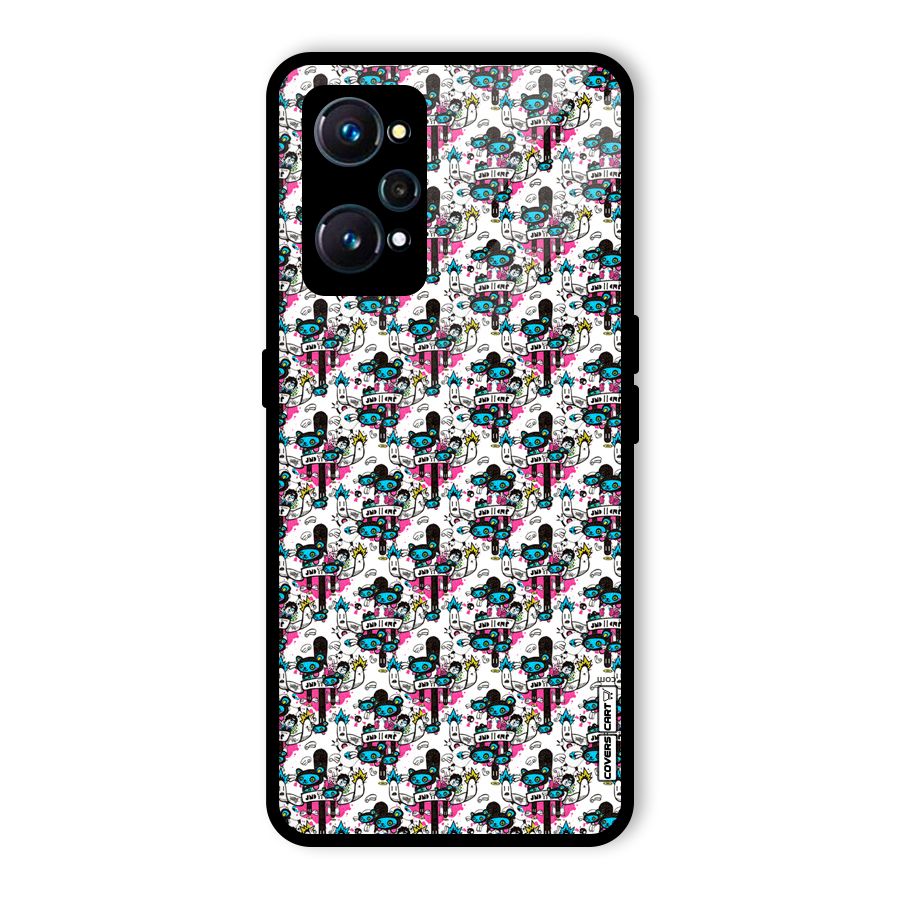Blue Pink Pattern Glass Back Case for Realme GT Neo2