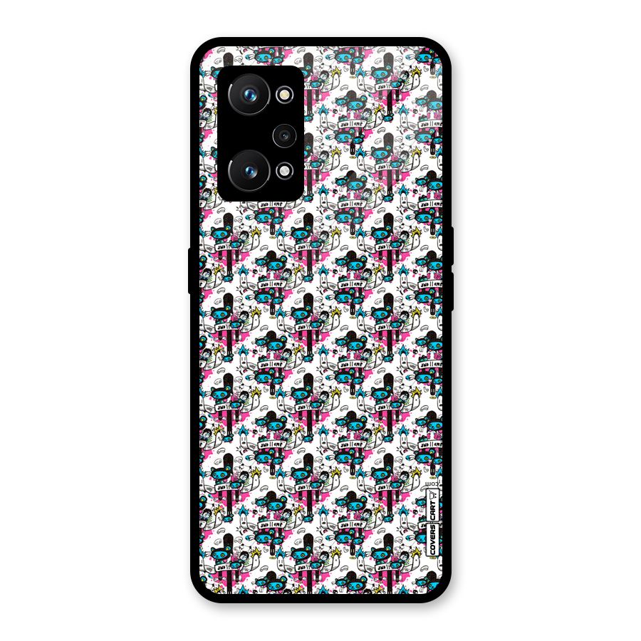 Blue Pink Pattern Glass Back Case for Realme GT Neo 3T