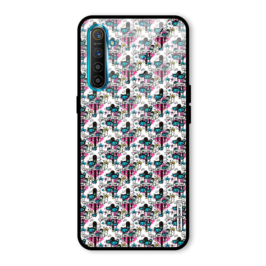 Blue Pink Pattern Glass Back Case for Realme X2