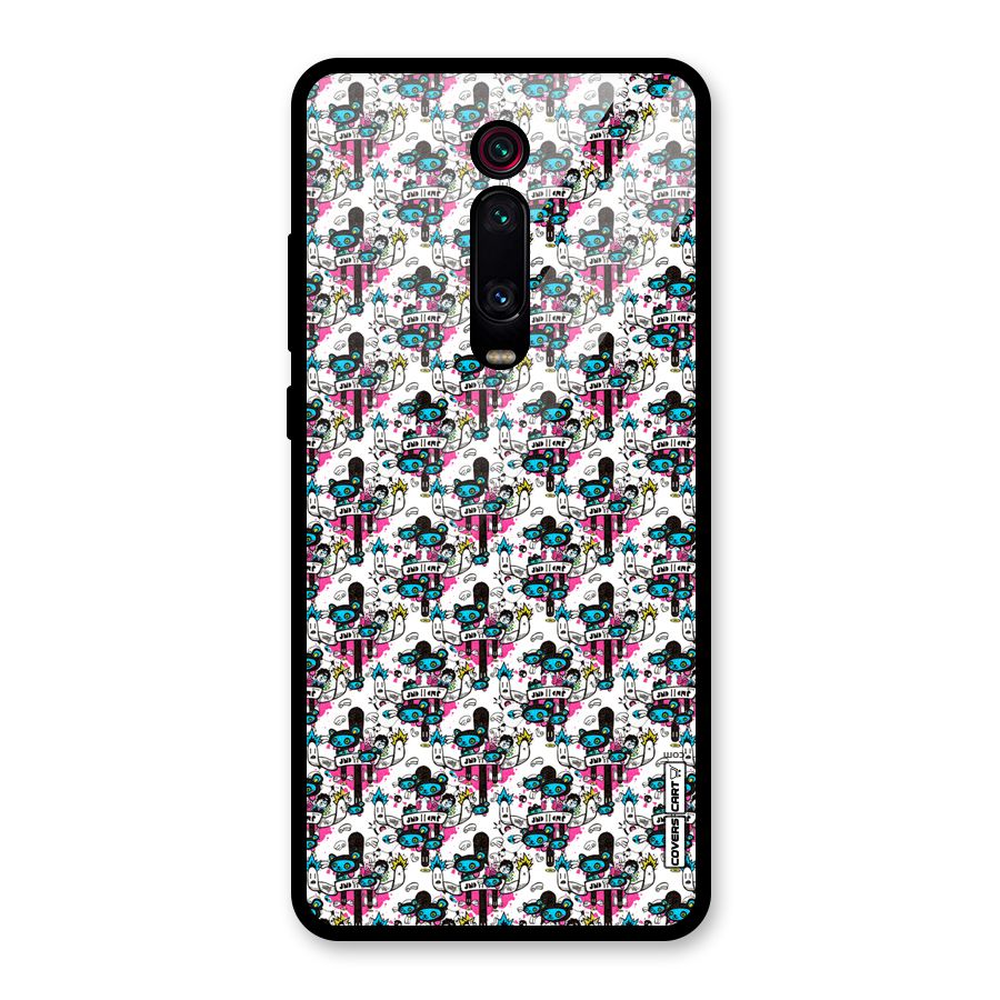 Blue Pink Pattern Glass Back Case for Redmi K20 Pro