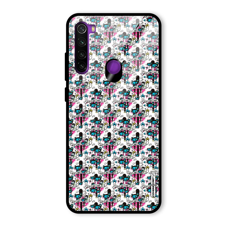 Blue Pink Pattern Glass Back Case for Redmi Note 8