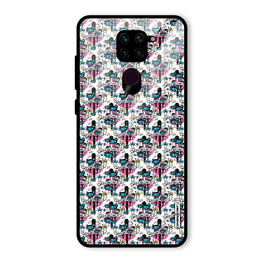 Blue Pink Pattern Glass Back Case for Redmi Note 9