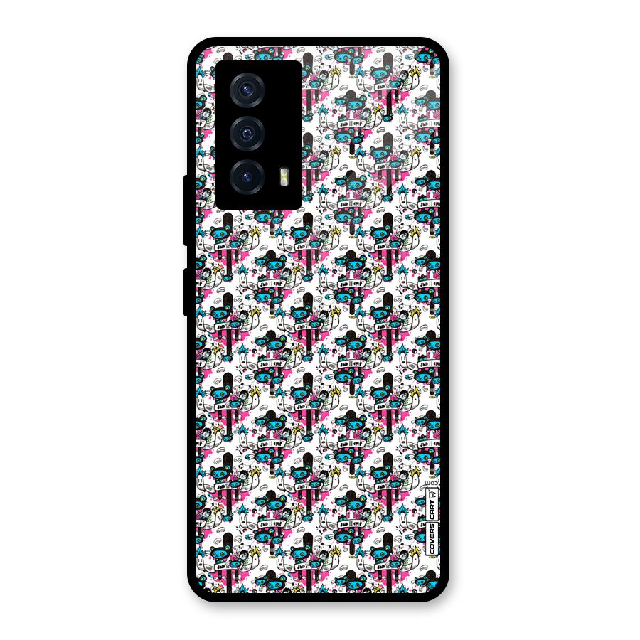 Blue Pink Pattern Glass Back Case for Vivo iQOO Z5