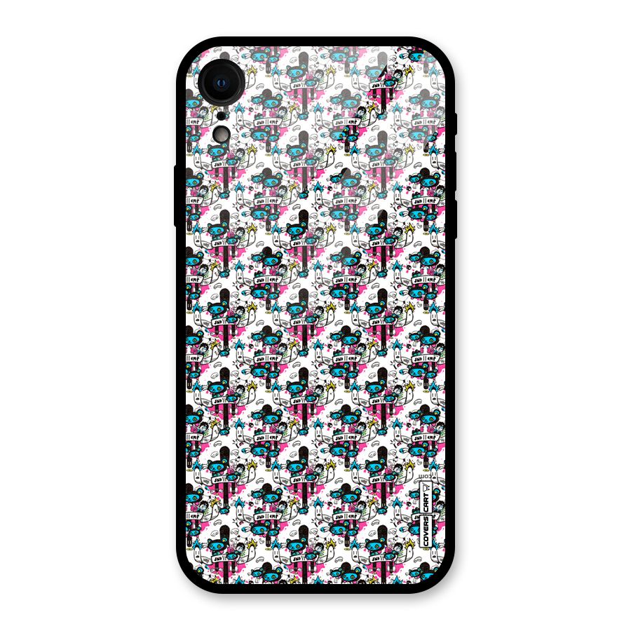 Blue Pink Pattern Glass Back Case for XR