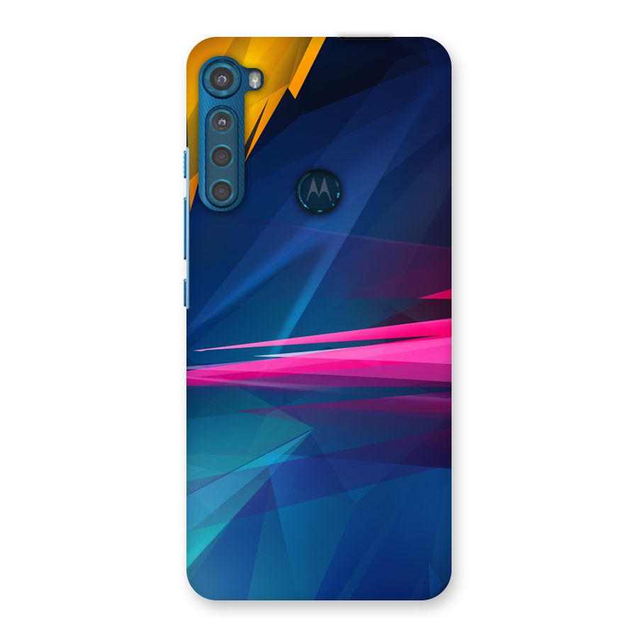 Blue Red Abstract Back Case for Motorola One Fusion Plus