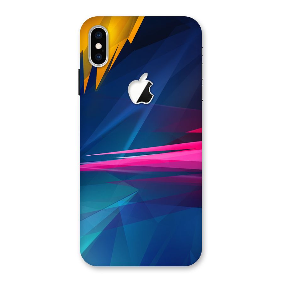 Blue Red Abstract Back Case for iPhone XS Max Apple Cut