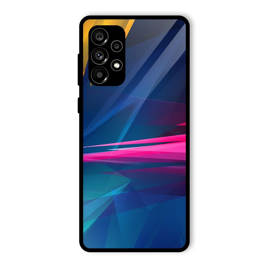 Blue Red Abstract Glass Back Case for Galaxy A73 5G