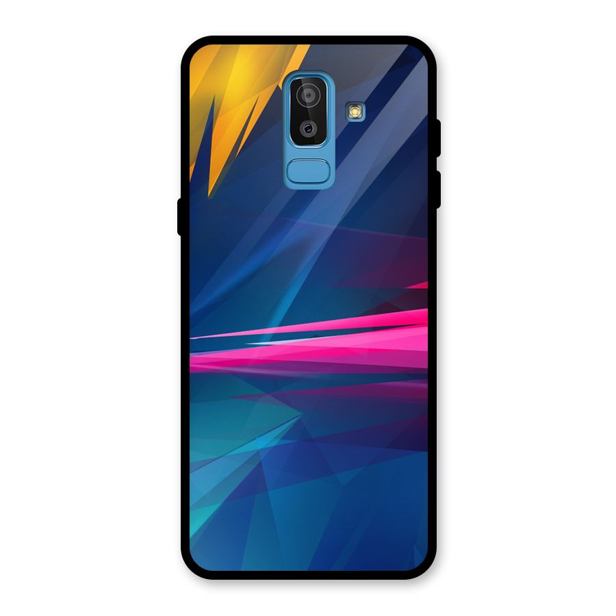 Blue Red Abstract Glass Back Case for Galaxy J8