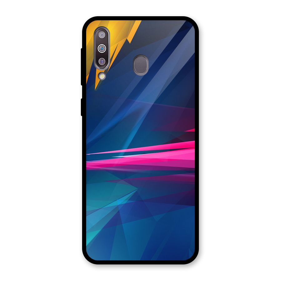 Blue Red Abstract Glass Back Case for Galaxy M30
