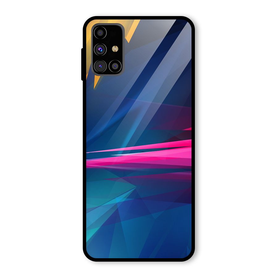 Blue Red Abstract Glass Back Case for Galaxy M31s