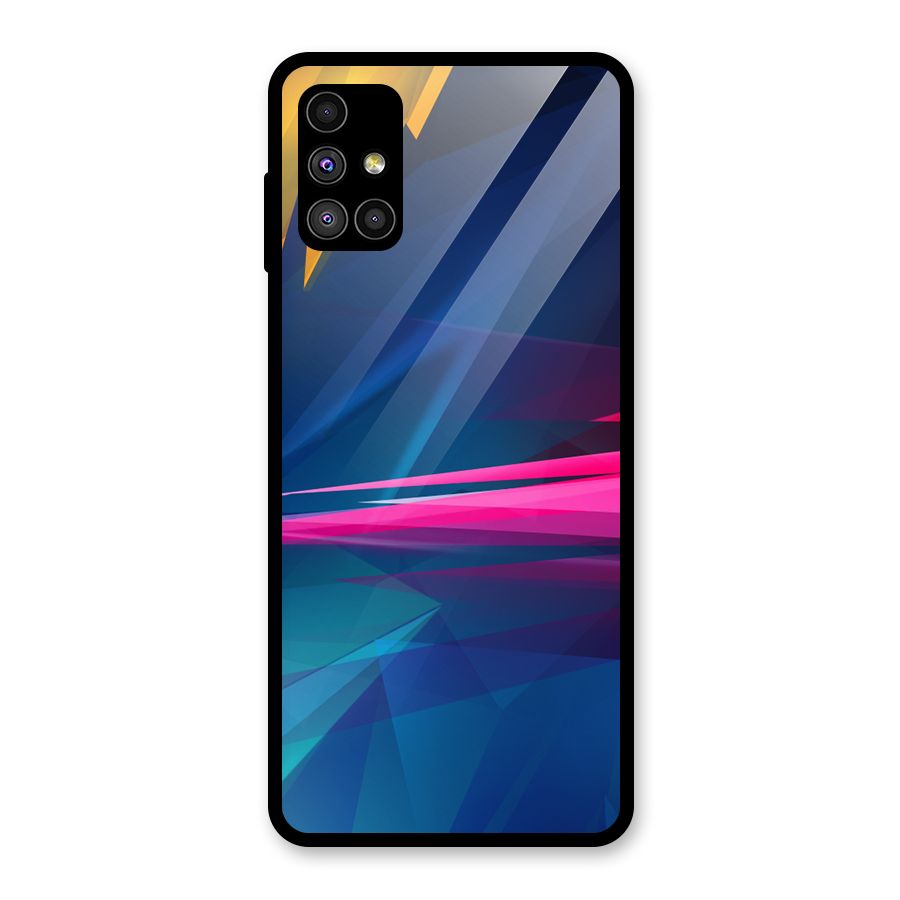 Blue Red Abstract Glass Back Case for Galaxy M51