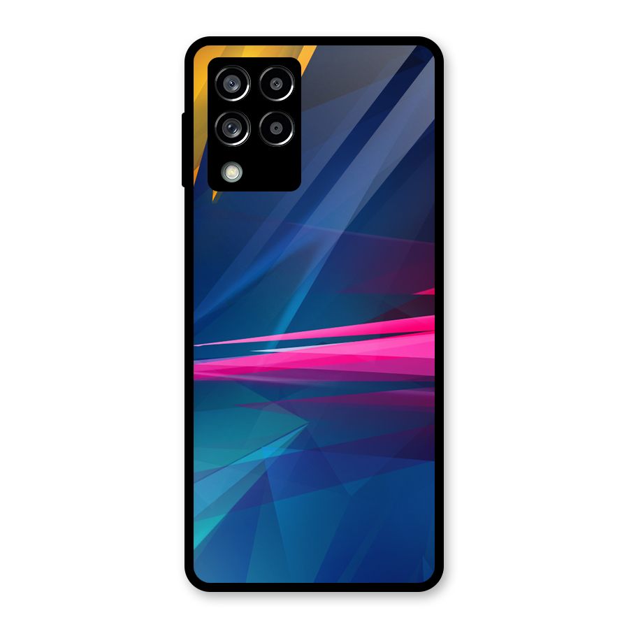 Blue Red Abstract Glass Back Case for Galaxy M53 5G