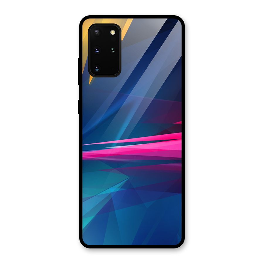 Blue Red Abstract Glass Back Case for Galaxy S20 Plus