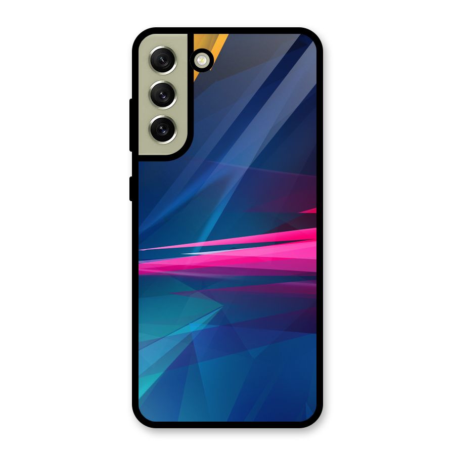 Blue Red Abstract Glass Back Case for Galaxy S21 FE 5G
