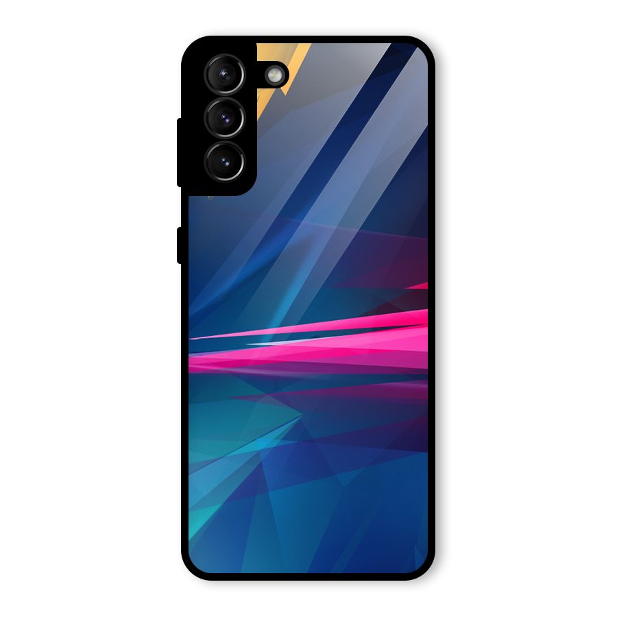 Blue Red Abstract Glass Back Case for Galaxy S21 Plus