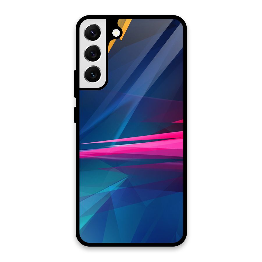 Blue Red Abstract Glass Back Case for Galaxy S22 Plus 5G