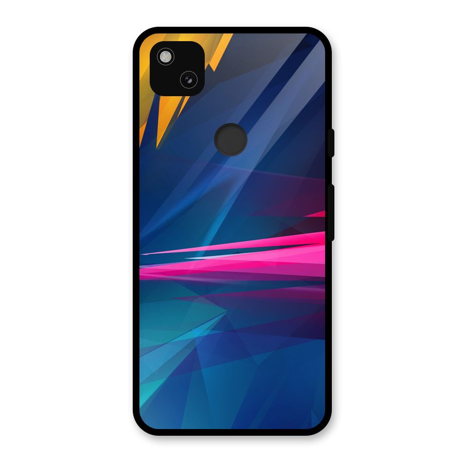 Blue Red Abstract Glass Back Case for Google Pixel 4a