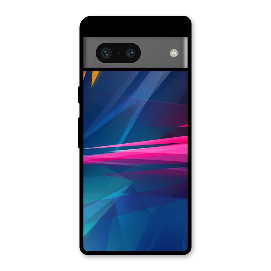 Blue Red Abstract Glass Back Case for Google Pixel 7