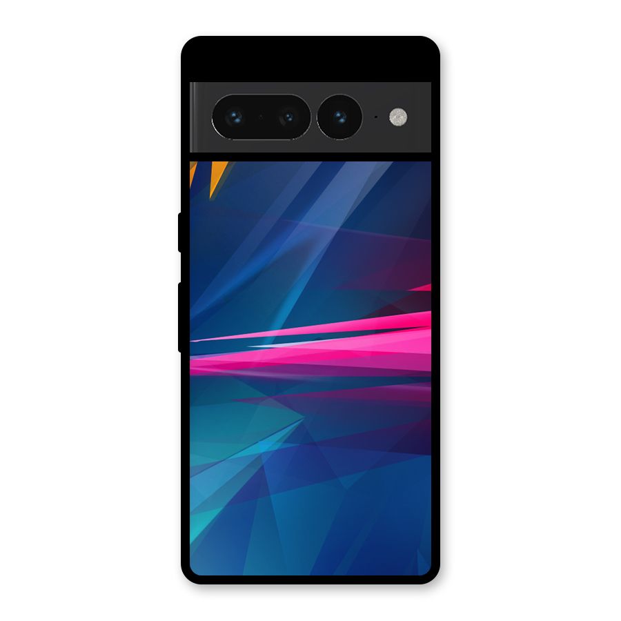 Blue Red Abstract Glass Back Case for Google Pixel 7 Pro