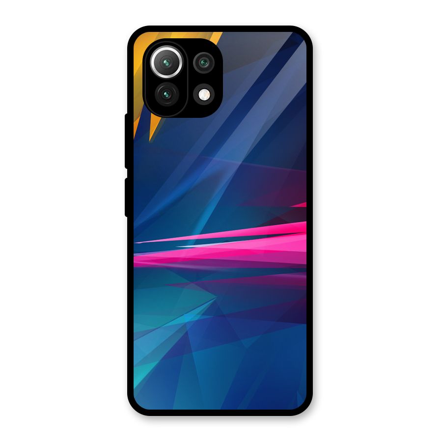 Blue Red Abstract Glass Back Case for Mi 11 Lite